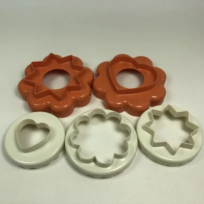 Tupperware Keksausstecher Ausstechformen vintage orange weiss - Bild 1 von 4