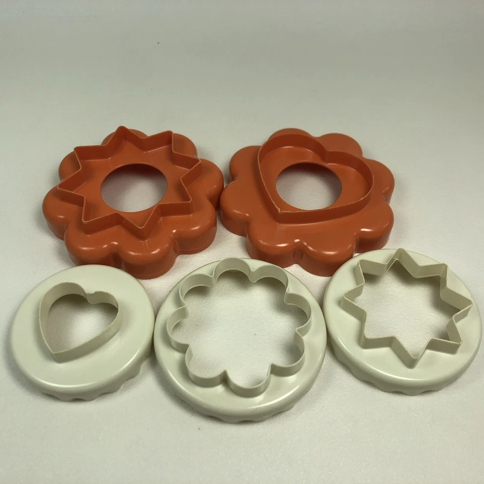 Tupperware Keksausstecher Ausstechformen vintage orange weiss - Bild 1 von 4