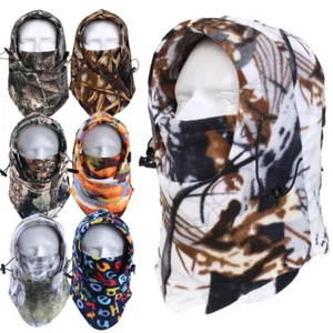 Tactical Fleece Balaclava Neck Warmer Full Face Mask Hood Ski Beanie Hat US - Picture 1 of 29