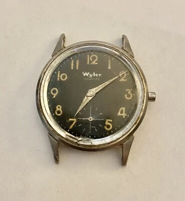 Wyler - Black Dial - Military Style - As Is - Parts or repair - Image 1 of 3