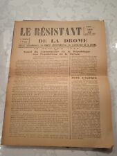 RARE JOURNAL "résistants de la DRÔME 1944