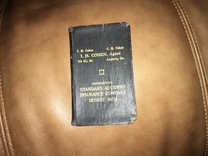 Rare 1936 Vintage Standard Accident Insurance Co. Pocket Ledger Booklet - Picture 1 of 12