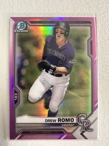Drew Romo 2021 Bowman Chrome Prospects #BCP-164 rifrattore rosa / 199 Rockies RC - Foto 1 di 3