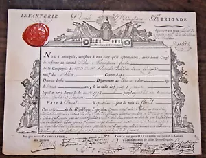 GENERAL DUTILH 1798 MILITÄRURLAUB für einen Schützen in der 84. 1/2 Brigade - Bild 1 von 7