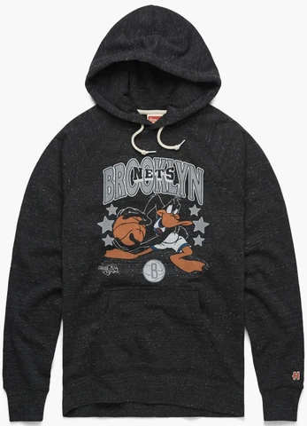 HOMAGE NBA Brooklyn Nets x Space Jam Hoodie Sweatshirt Daffy Duck Gray Large L Cover