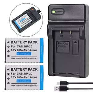 2x NP-20 Battery +USB Charger For CASIO exilim EX-S500 S770 S880 Z65 Z75 BC-11L - Picture 1 of 12