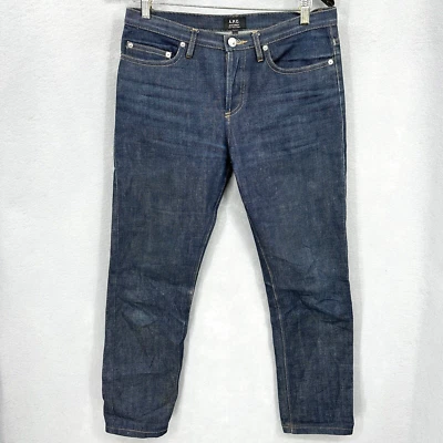 A.P.C. Jeans Feminino 28 Novo Cure F Jean Etroit Court Jeans Cru Botão Azul y2k - Imagem 1 de 4