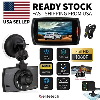 THE PERFECT PART 2.7'' Full HD 1080P Dash Cam Car DVR Front & Rear Camera Night Vision G-Sensor