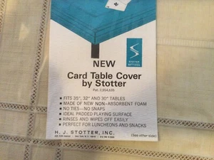 Stotter Card Table Cover Padded Vinyl Tablecloth 35, 32 Or 30” Adjustable NOS - Picture 1 of 5