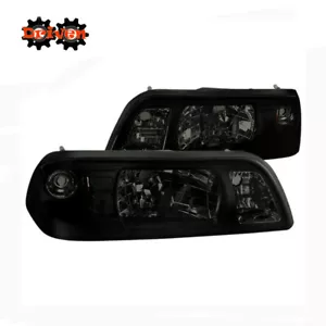 Ford Mustang 87-93 Smoked Housing Amber 1PC Headlight Corner GT Cobra SVT 5.0L - Picture 1 of 2