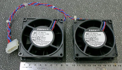 2 Pieces Papst 8412L 12 Volt DC 21 CFM .8 Watts 80 x 80 x 25mm Cooling Fan NOS - Image 1 of 3
