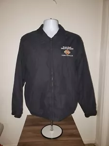 Harley Davidson Jacket Hampton Roads Yorktown Virginia Black Large L Ultra Club - Picture 1 of 3
