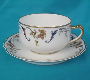 Tazza e piattino di Haviland Limoges per Pogue Dept Store Cleveland, motivo floreale - Foto 1 di 4