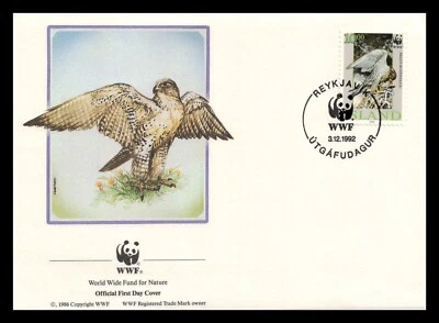 Iceland 1992 FDC, Gyrfalcon. 10kr. WWF. Nature. Maxi Card. Lot # 2. - Image 1 of 2