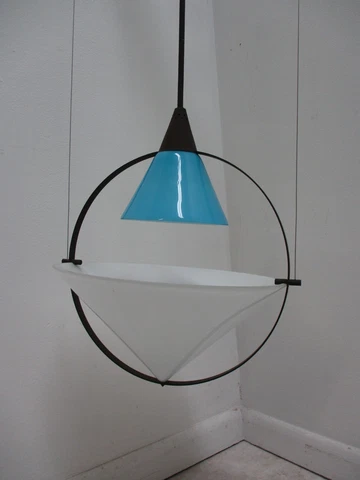 Vintage Italian postmodern Tension Glass Hanging Pendant Chandelier Cover