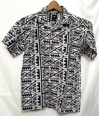 240266 Niños L QUICKSILVER 40564189-47 Azul S/S Camisa Hawaiana Abotonada Nueva Sin Etiquetas  Foto 1 de 3