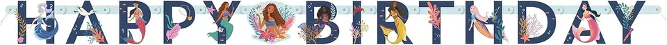 Unique Disney The Little Mermaid Happy Birthday Jointed Banner, 10.25" - Image 1 of 1
