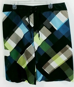 Waimea Boardshorts Badehose Herren 38 blau schwarz kariert - Bild 1 von 10