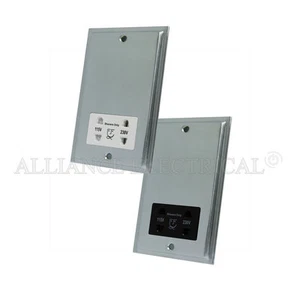 Slimline satinado cepillado mate cromo afeitadora socket doble voltaje 115V / 230V - Imagen 1 de 3
