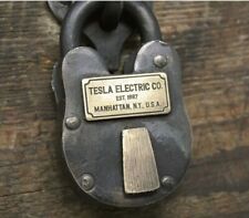 Tesla Electric Co New York Manhattan steam punk Antique Lock Movie Prop 4"