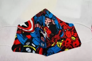 New Handmade Face Masks Super Heroes Double Layer Fabric/ Adult Size - Picture 1 of 2
