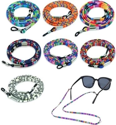 BESUCHE DEN QUFIIRY-STORE Qufiiry Brillenband Damen, 7 Pcs Brillenkette, brillenbänder Bunt, Baumwolle