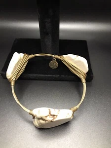 Bourbon & Bowties White Stone Wire Bracelet And Misc Gold Tone Wrapped Wire - Picture 1 of 9