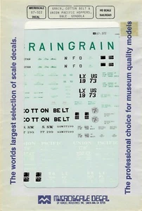 Microscale Decals - # 87-322 - Vintage - Grain, Cotton Belt, UP B & LE - Picture 1 of 4