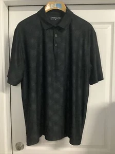 NIKE GOLF POLO SHIRT - BLACK - POLY- DRI-FIT STRETCH PERFORMANCE - L ARGE - EUC! - Picture 1 of 7