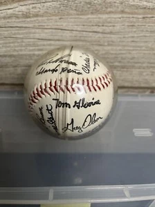 Vintage Atlanta Braves Team Autographed Baseball Reproduction With Plastic (A1) - Picture 1 of 5