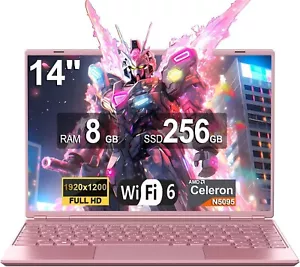 KKJBJU Laptop 14 Inch Quad-Core Celeron N5095 (up to 3.0Ghz) 8GB - Picture 1 of 9