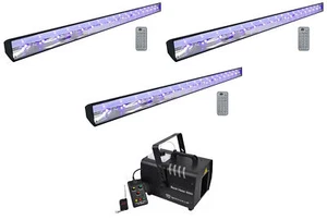 (3) American DJ ECO BAR UV DMX Ultraviolet LED Bar Black Lights w/Remotes+Hazer - Picture 1 of 12