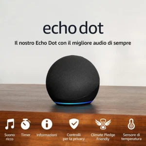 Echo Dot (Ultimo Modello) | Altoparlante Intelligente Wi-Fi E Bluetooth, Suono P - Foto 1 di 12
