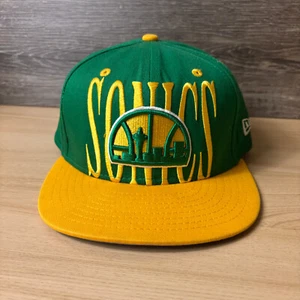 Seattle Supersonics Hat Cap Snap Back Green NBA Basketball New Era - Picture 1 of 11