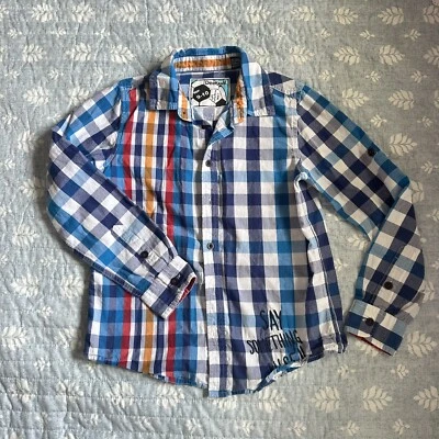 DESIGUAL “Say Something Nice” Boys Plaid Shirt Sz 9-10 - Image 1 of 4