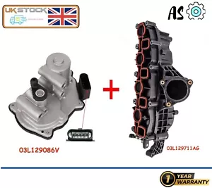 INTAKE MANIFOLD + FLAP MOTOR FOR AUDI,SEAT,SKODA & VW 2.0TDI 03L129711AG - Picture 1 of 1
