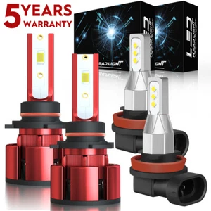 For Fiat 500 500L 500X 6000K 9012 LED Headlights + H8/H11 Fog Light Bulbs Z4QC - Picture 1 of 15