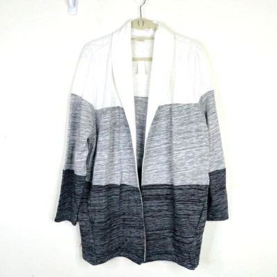 NEW Talbots Womens Size 2X Open Front Cardigan Sweater Colorblock Cotton Casual - Image 1 of 4