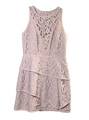 Mini Vestido BCBG MAXAZRIA Hanah para Mujer Talla 6 Lavanda Asimétrico Encaje Nivel Nuevo con Etiquetas Foto 1 de 4