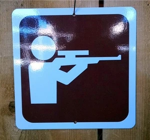 Señal de ruta de carretera símbolo de caza tiro recreativo - Imagen 1 de 1