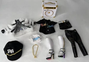 Rainbow High Rockstars Lyric Outfit Faux Leather Pants, Fur Jacket, Boots, Skirt - Picture 1 of 5