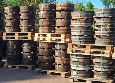 Eichen Weinfass 1/4 Blumenkübel Miniteich Holzkübel Wasserlauf für Teichpflanzen - Bild 1 von 3