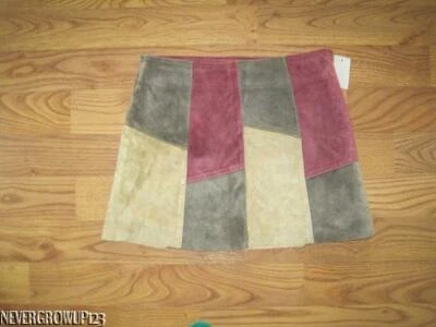 MINIFALDA RETRO FORRADA DE CUERO/GAMUZA LIMITADA DEMASIADO DE MODA PARA NIÑAS 7 ~ RETAZOS ~ E Foto 1 de 2