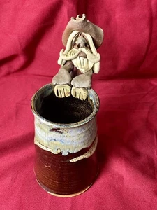 Vintage Stoneware Wizard Pottery Coffee Mug / Stein Drip, Approximately 9” High - Picture 1 of 10
