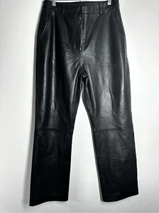 NUEVO CON ETIQUETAS ABOUT YOU MARIE VON BEHRENS PANTALONES DE CUERO DE CORDERO NEGRO TALLA 14 EE. UU. * Notas - Imagen 1 de 16