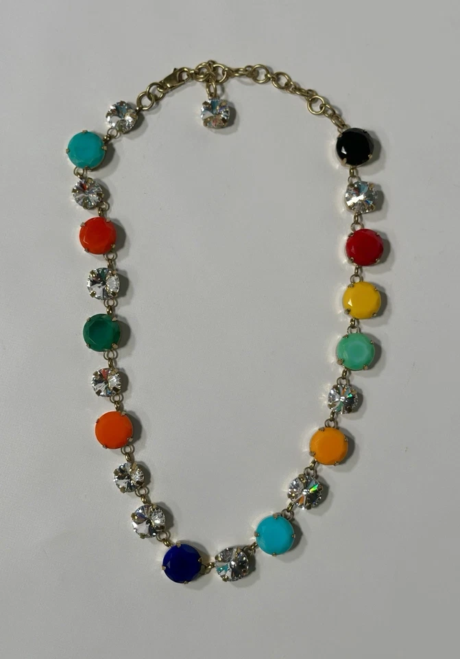 "Collar de cadena Pastiche de cristal y resina firmado Roxanne Assoulin 16-19""" Foto 1 de 4