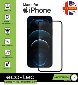 for iPhone 14 13 12 11 XS XR - Full Coverage Tempered Glass Screen Protector - Picture 1 of 24