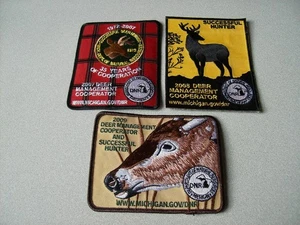 2007,2008 &2009 MICHIGAN SUCCESSFUL DNR DEER HUNTING PATCHES - BEAR -TURKEY -ELK - Picture 1 of 1