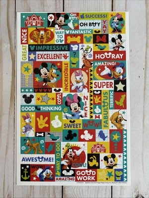 Nice Mickey Mouse Pluto Goofy Minnie Donald Duck Single Sheet Stickers Disney - Image 1 of 2