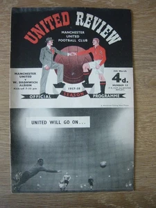 1957/58 MANCHESTER UNITED v WEST BROMWICH ALBION ****MUNICH SEASON***** - Picture 1 of 2